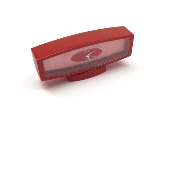 Miniature Red Mini Retro TV style clock, QUARTZ Japan Movement, La Brea, New - Picture 3 of 8